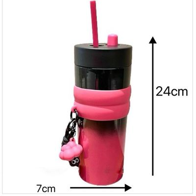 710ML Ατσάλινος Καφέ Tumbler Διαρροή Αδιάβροχη Καμπινγκ Θερμική Κούπα με άχυρο και προσαρμοσμένο λογότυπο