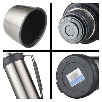 1000 ml Chic ανοξείδωτο ευρύ στόμα αθλητικό διπλό τοίχωμα κενό μονωμένο μπουκάλι νερού με λαβή