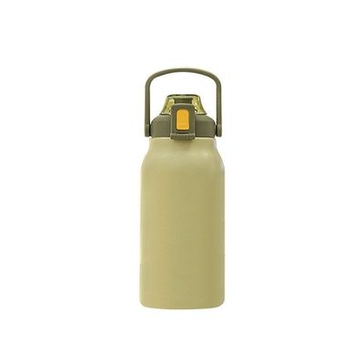 1300 ml φορητό μπουκάλι νερού από ανοξείδωτο χάλυβα με πλατύ στόμα καπάκι από άχυρο και προσαρμοσμένο λογότυπο
