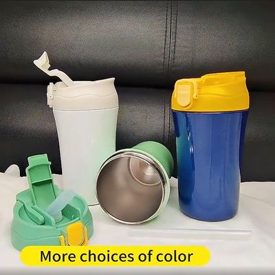 15oz aspirator μπουκάλι νερού γραφείου διπλό τοίχωμα απομονωμένο ταξιδιωτικό καφέ κούπα με κάλυμμα σιλικόνης