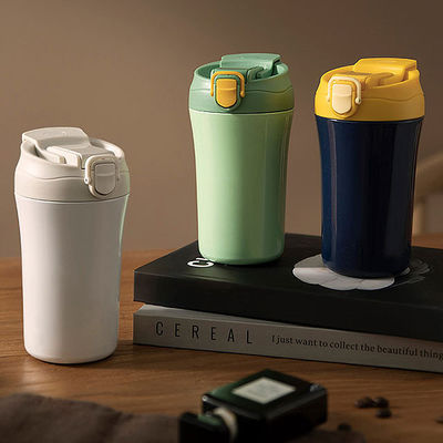 15oz aspirator μπουκάλι νερού γραφείου διπλό τοίχωμα απομονωμένο ταξιδιωτικό καφέ κούπα με κάλυμμα σιλικόνης