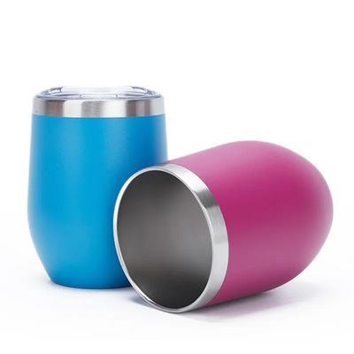 Δύο τοίχοι ατσάλινο κύπελλο σχήμα αυγού tumbler με κάλυμμα για 240ml / 350ml χωρητικότητα