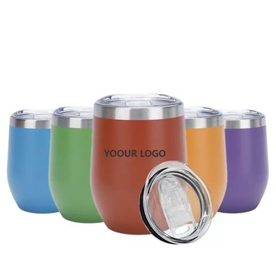 12oz διπλό τοίχωμα από ανοξείδωτο χάλυβα ταξιδιωτικό φλιτζάνι καφέ μονωμένο κενό σχήμα αυγού φλιτζάνες κρασί tumbler