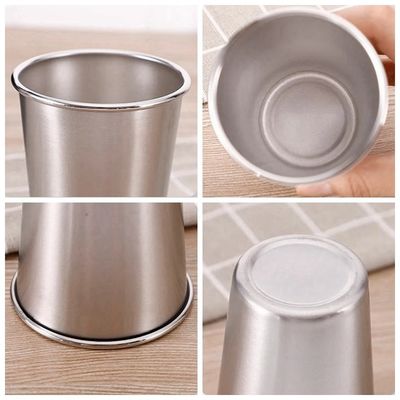 170ML 330ML 500ML Ατσάλινη Κούπα Μπύρας Φορητή Κούπα Νερού Καμπινγκ με Δερμάτινη Θήκη
