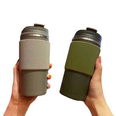 450ML χωρητικότητα διπλά στρώμα από ανοξείδωτο χάλυβα ταξιδιωτικό φλιτζάνι καφέ καφέ για επαναχρησιμοποίηση