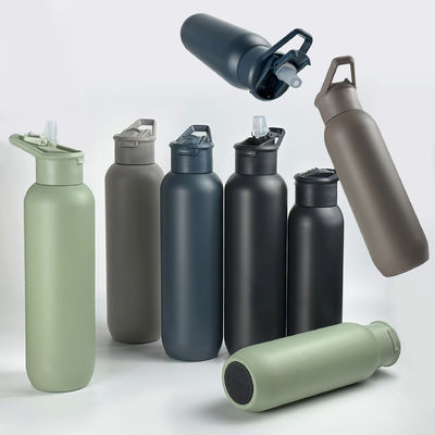 Ασφάλεια 32oz / 1000ml διπλό τοίχωμα κενό μονωμένο φιάλη νερού από ανοξείδωτο χάλυβα με καπάκι από άχυρο