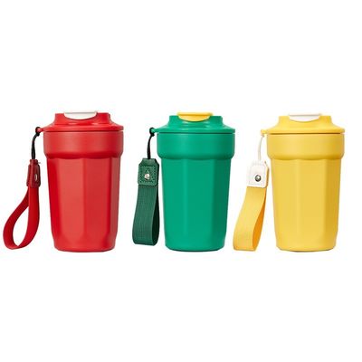 Ατσάλι αδιάβροχο Κούπα Καφέ 420ml Οκτάγωνο Διαμαντένιο Κύπελλο με Χερούλι