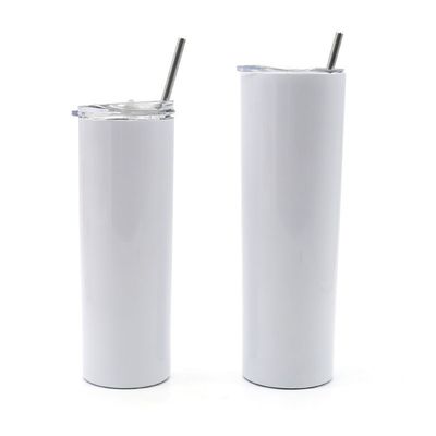 20oz 30oz Στενό αδύναμο Sublimation Tumbler με βίδα στο καπάκι και καφέ από άχυρο για κάμπινγκ