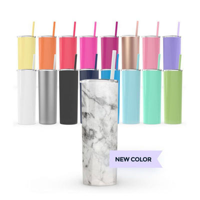 20oz 30oz Στενό αδύναμο Sublimation Tumbler με βίδα στο καπάκι και καφέ από άχυρο για κάμπινγκ