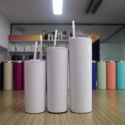 20oz 30oz Στενό αδύναμο Sublimation Tumbler με βίδα στο καπάκι και καφέ από άχυρο για κάμπινγκ