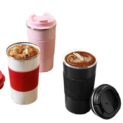 304 Κούπα καφέ από ανοξείδωτο χάλυβα 380ml 510ml Αδιάβροχα Σιλικόνιο Ανακυκλωμένα επαναχρησιμοποιήσιμα φλιτζάνια καφέ