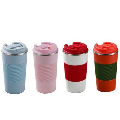 304 Κούπα καφέ από ανοξείδωτο χάλυβα 380ml 510ml Αδιάβροχα Σιλικόνιο Ανακυκλωμένα επαναχρησιμοποιήσιμα φλιτζάνια καφέ