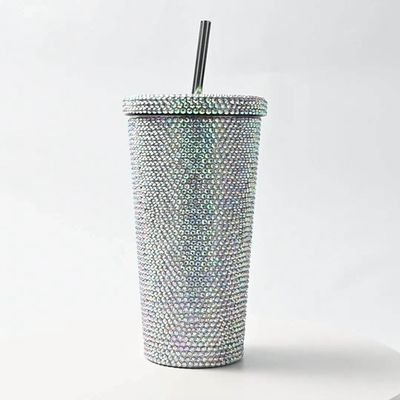 Εφοδιασμένο 500ml Ατσάλινο Ατμομόνωση καφέ tumbler με κάλυμμα άχυρο και άχυρο