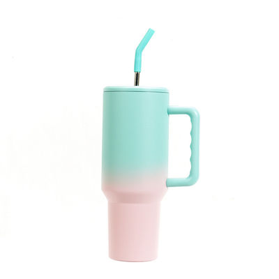 40oz κλίση Rainbow Tumbler Κούπες με άχυρο βιώσιμη και HANDGRIP αξεσουάρ