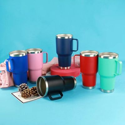 30oz Tumbler με λαβή διπλό τοίχωμα Ατμομόνωση ταξιδιωτική κούπα γεμάτη και ανθεκτική