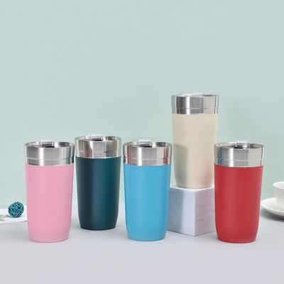 16 oz Ατσάλινο διπλό τοίχωμα ταξιδιωτικό κύπελλο κενού με αποθεματισμένο καπάκι και προσαρμοσμένο λογότυπο