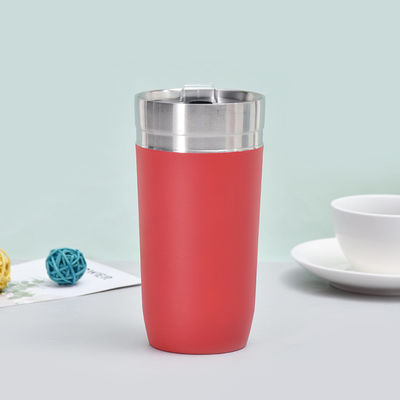 16oz Απομονωμένη ταξιδιωτική κούπα με συρόμενα καπάκια Tumbler από ανοξείδωτο χάλυβα διπλό τοίχωμα θερμική κούπα