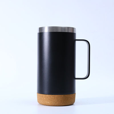 Σύγχρονη 16oz ευθεία ατσάλινο καφέ tumbler με φελλό κάτω και λαβή