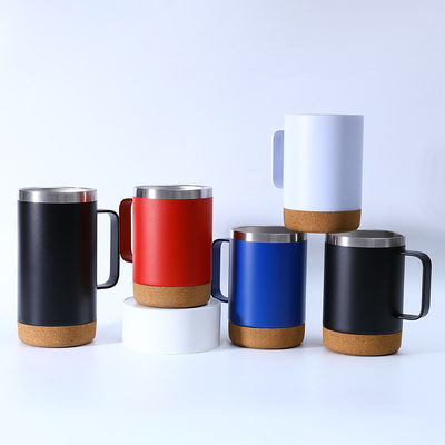 Σύγχρονη 16oz ευθεία ατσάλινο καφέ tumbler με φελλό κάτω και λαβή