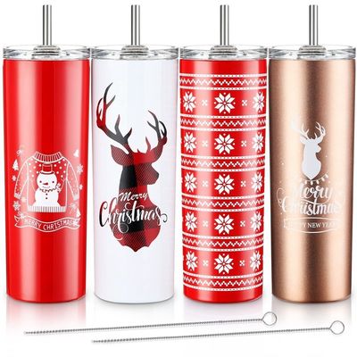 Χριστούγεννα 20oz αδύνατη μπύρα tumbler μονωμένο ατσάλι tumbler κύπελλα με άχυρο