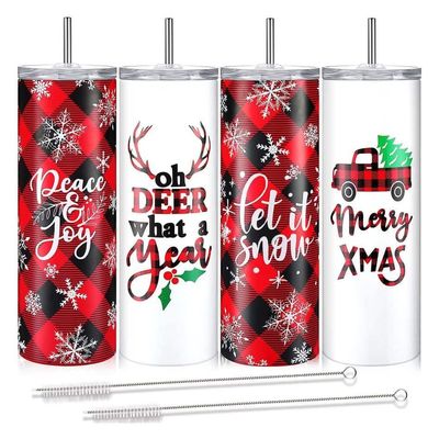 Χριστούγεννα 20oz αδύνατη μπύρα tumbler μονωμένο ατσάλι tumbler κύπελλα με άχυρο