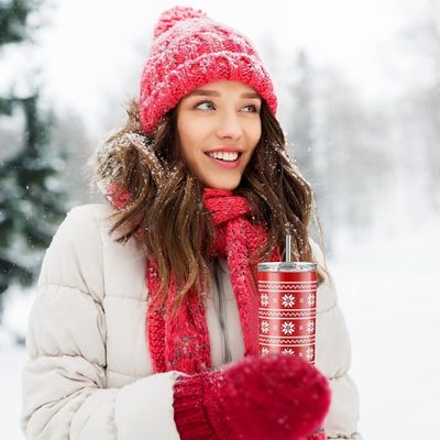 Χριστούγεννα 20oz αδύνατη μπύρα tumbler μονωμένο ατσάλι tumbler κύπελλα με άχυρο