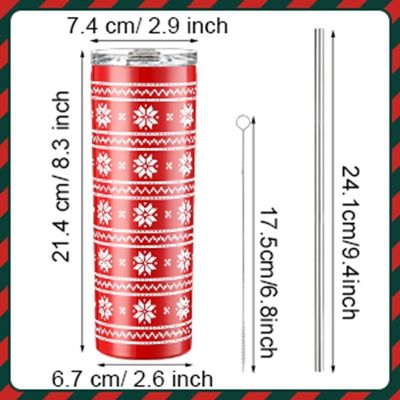 Χριστούγεννα 20oz αδύνατη μπύρα tumbler μονωμένο ατσάλι tumbler κύπελλα με άχυρο