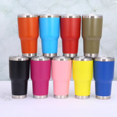 30oz ατσάλινο ταξιδιωτικό καφέ με καλαμάκια και καπάκια