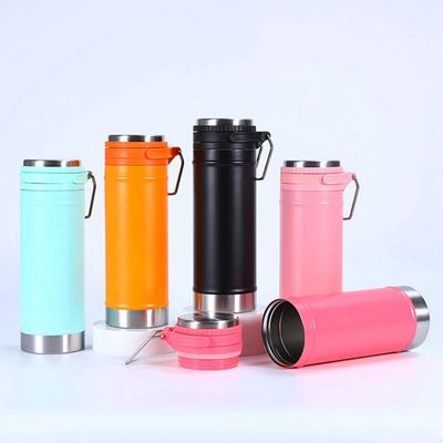 Προσαρμοσμένο χρώμα 750 ml διπλό τοίχωμα θερμό νερό από ανοξείδωτο χάλυβα μπουκάλι με λαβή