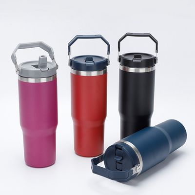 Χάλυβα από ανοξείδωτο χάλυβα Flip Straw Tumbler 30oz χωρητικότητα BPA ελεύθερο Ματ χρώμα δημοφιλής επιλογή